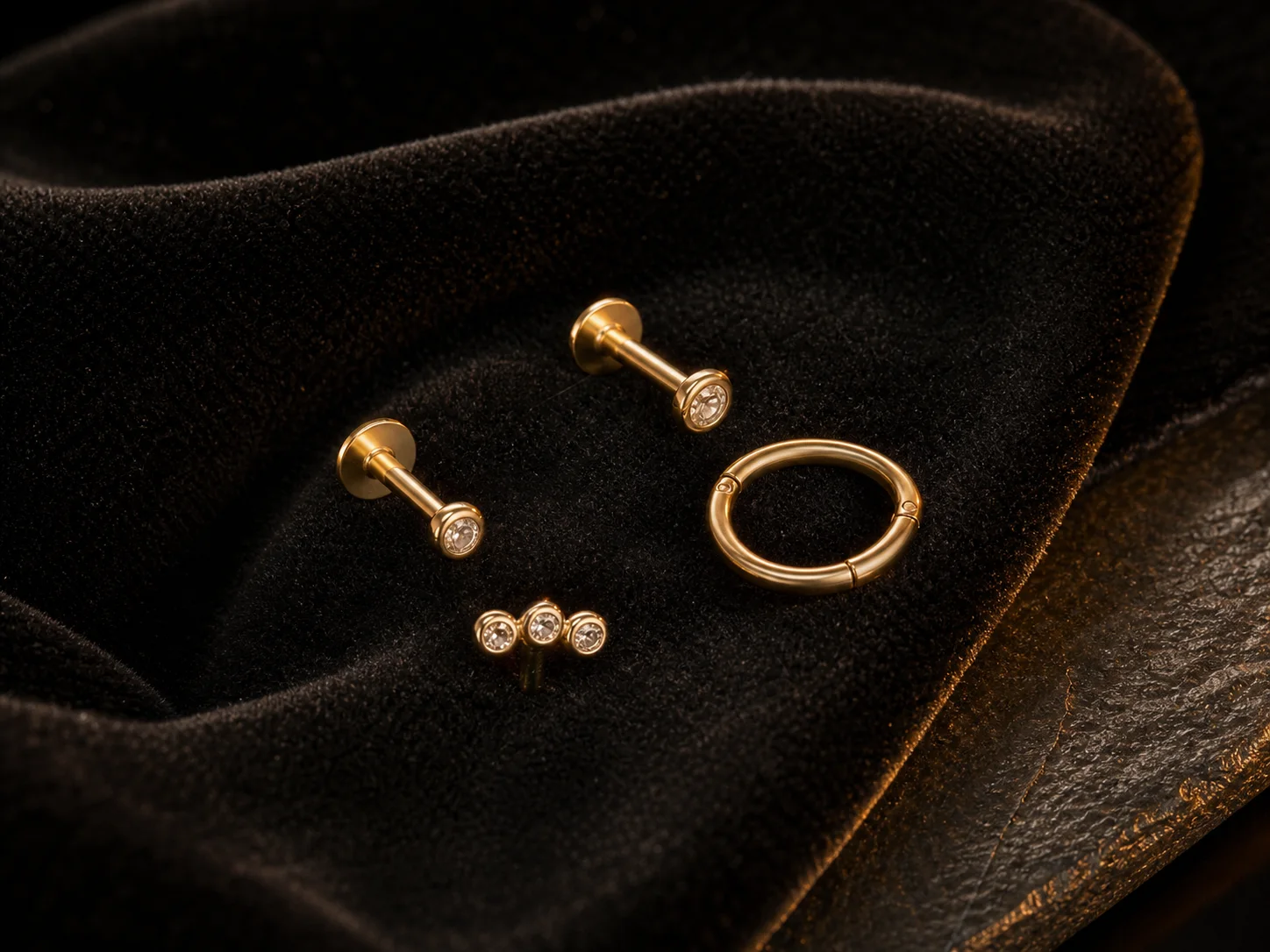 Warm composition — ear-piercing jewelry style reference created for Chill Ink Galata
