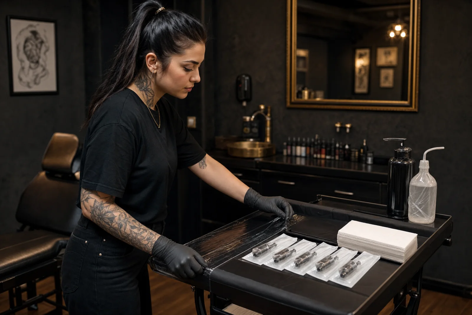 Prepared tattoo station photographed at Chill Ink Galata